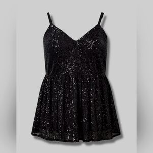 TORRID Peplum Sequin V-Neck Tank